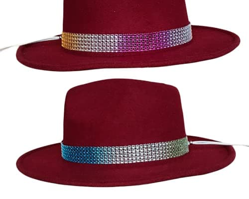 Women Cowboy Hatband, Rhinestone Multicolored Sparkly Hat Band, Fedora Adjustable HatBelt, Western Style Hat Band (Multicolored)