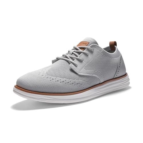 Bruno Marc Men's KnitFlex Craft Mesh Oxfords Sneakers Casual Dress Lace-Up Lightweight Walking Shoes,Size 8.5,6-Grey,SBOX2406M