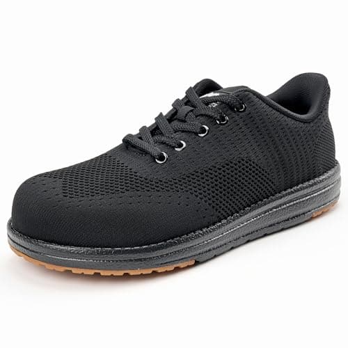 Sosenfer Slip On Steel Toe Shoes for Men | Hands Free Safety Work Sneakers | Lightweight Slip-Resistant for Warehouse/Construction-HEISE-45