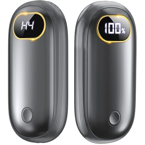 Hand Warmers Rechargeable - Electric Hand Warmers 2 Pack with Dual-Sided Heating for 15Hrs Warmth, LED Display & Flashlight, Hunting Essentials, Gifts for Christmas Man Women Raynauds Golf