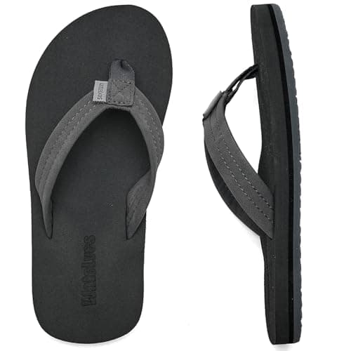 WateLves Kids Flip Flops Boys Girls Sandals Youth Big Kids Summer Slip on Thong Slide Sandals for Beach Pool Shower(Grey,31)
