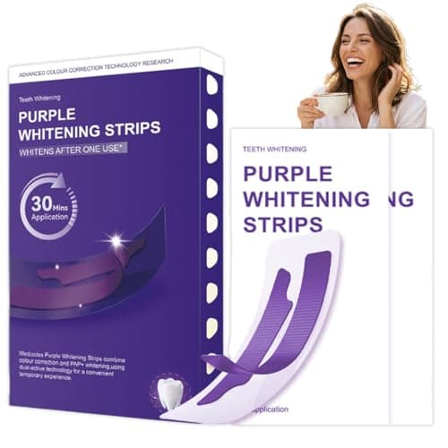 7 Pairs Purple Teeth Whitening Strips – Enamel Safe Whitening Strips for Sensitive Teeth, Gentle Formula