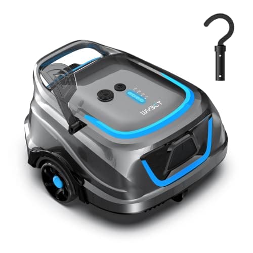 WYBOT A1 Robotic Pool Cleaner – Dual-Layer Filtration, Strong Suction, 130 Mins Runtime, Cordless Pool Vacuum for Above-Ground & Flat Pools up to 1,100 Sq. Ft., 4 Cleaning Modes, Slate Gray