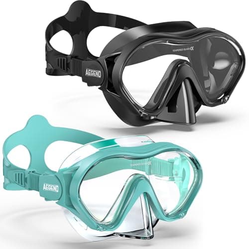 Aegend 2 Pack Kids Swim Goggles with Nose Cover, Anti Fog Diving Mask Clear View No Leak Swimming Goggles for Kids 6-14