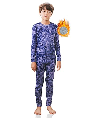 TINFL by Vaenait Boys Thermal Underwear Soft Long John Set Heatwarm Aurora Navy XS