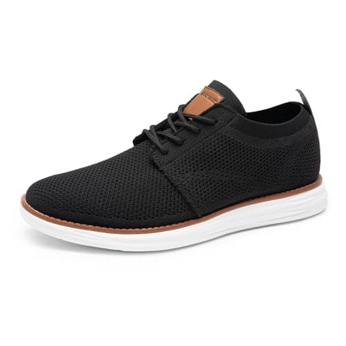 Bruno Marc Men's KnitFlex Breeze Mesh Oxford Sneakers - Breathable Business Casual Shoes Lightweight & Comfortable Walking Shoes for Men, Size 7,Black,GRAND-01