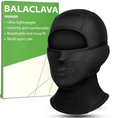 RIGWARL Black Balaclava Ski Mask for Men Women, Windproof Sheisty Face Mask with Breathable Mesh Panel & Non-Slip Design, Moisture-Wicking Motorcycle Balaclava for Cycling Hiking Halloween