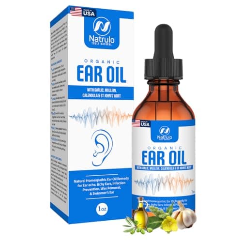 Organic Ear Oil for Ear Infection - Natural Eardrops for Earache Prevention, Swimmer's Ear & Wax Removal - Kids, Adults, Baby, & Dog Earache Remedy - with Mullein, Garlic, Calendula Made in USA
