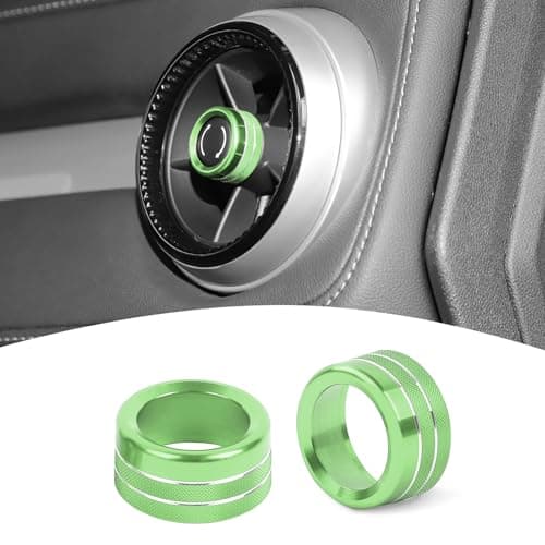 PDKLIN for Colorado AC Air Vent Knob Cover Trim Ring Fit for Chevy Colorado 2024+ Green Interior Accessories 2pcs