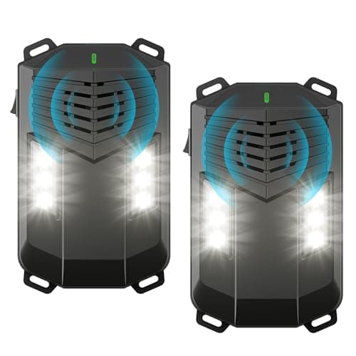 Ultrasonic Repellent Mouse for Cart- Under Hood Battery & Plug-in Powered Device, Repels Rodent, Mice, Rats & Squirrels from Vehicle Engine, Garage, Attic, Barn, Shed, Indoor & Outdoor, 2PACK