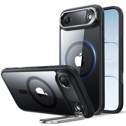 ESR for iPhone Air Case with Stash Stand, Compatible with MagSafe, Military-Grade Drop Protection Magnetic Phone Case for iPhone 17 Air, Scratch-Resistant Back Cover,Clear Black