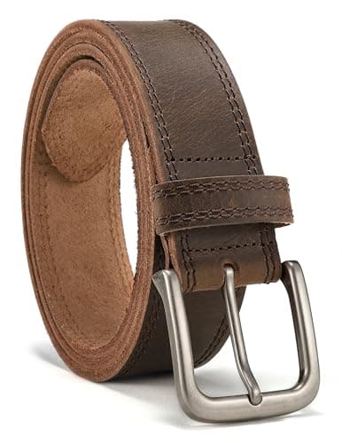 CHAOREN Mens Belts Casual for Jeans - Full-Grain Leather, Durable Cowhide