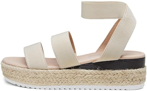 Vepose Women's Nude Wedge Platform Espadrille Sandals Size 11 876