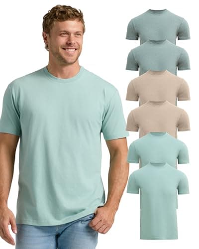 True Classic Mens T-Shirts – Short Sleeve Crew Neck T Shirts for Man, Cotton Blend Plain Novelty Men's T-Shirts, Pack of 6, Variety, XL