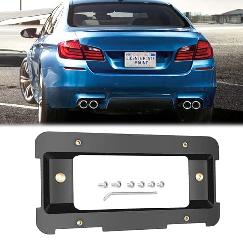 GRUOIZ Rear License Plate Frame Bracket Holder License Plate Mount Kit Compatible with BMW 1/2/3/4/5/6 Series X1 X3 X4 X5 X6 Z4 330i 328i 528i Trunk Car Tag Frame Holder Accessories with Screws