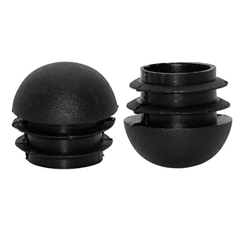 Flyshop 16-Pack 1-1/4", 32 mm OD Black Plastic End Caps Round Tube Inserts Furniture Glides for Tables and Chairs