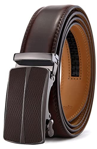 BULLIANT Men's Belt,Slide Ratchet Belt Adjsutable For Men Suit Casual Jeans Gift Boxed,Trim To Fit(Antique Coffee,48"-56" Waist Adjustable)