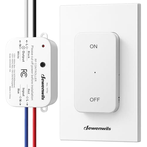 DEWENWILS Wireless Remote Light Switch, 15A Hight Power Wireless Remote Switch, No in-Wall Wiring 100FT Range Remote Control Light Switch for Ceiling Lights, Lighting Fixture, Programmable, 1 Remote
