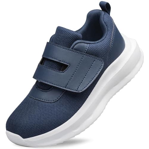 TIANYUQI Boys Girls Sneakers Kids Tennis Running Shoes Athletic Sport Gym Lightweight Breathable Child Shoes Navy Blue Big Kid Size 3