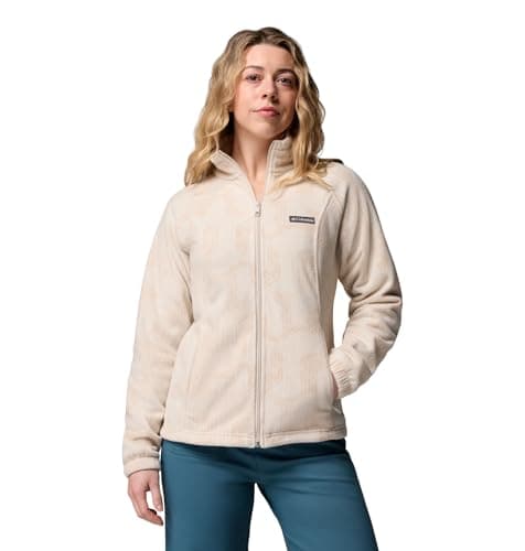 Columbia Womens Benton Springs Printed Full Zip, Dark Stone Flowfalls, Large