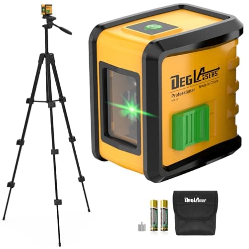 Self Leveling Laser Level with Tripod,DEGLASERS Green Cross Line Laser Level,Lazer Leveler Tool for Picture Hanging Construction Floor Tile Wall Home Renovation, Indoor Project, Battery Included