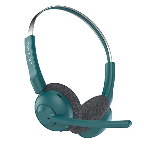 JLab, Go Work Pop, On-Ear Wireless Headset, Bluetooth Multipoint, Noise Canceling Boom Mic, Teal