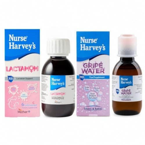 Nurse Harvey's Gripe Water 145ml & Lactamom 150ml – Baby Gas Relief and Nursing Support Set