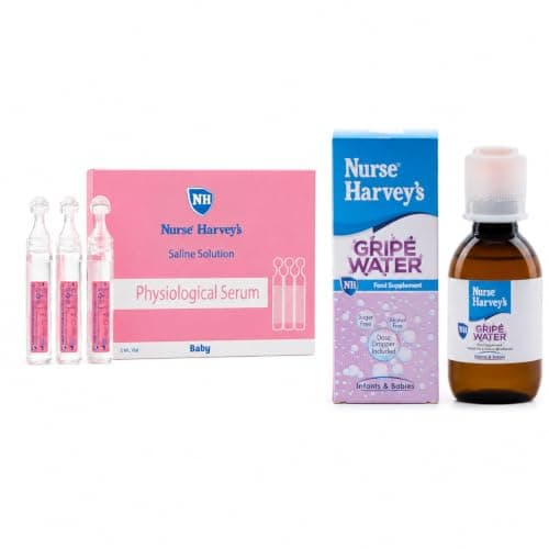 Nurse Harvey's Gripe Water 145ml & Saline Solution 0.9% NaCl – Baby Gas Relief and Daily Care Set