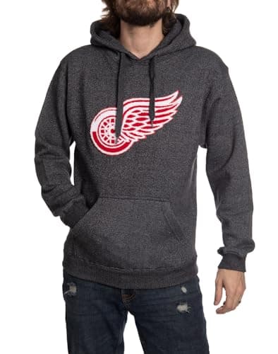 Calhoun NHL Surf & Skate Unisex Pullover Nantucket Hoodie with Chenille Team Logo Crest (Detroit Red Wings, XX-Large)
