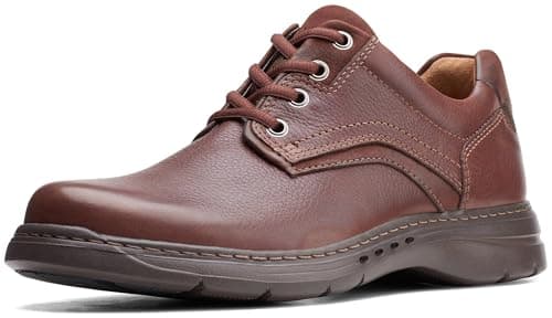 Clarks Men's Un Brawley Pace Oxford, Mahogany Leather, 11.5