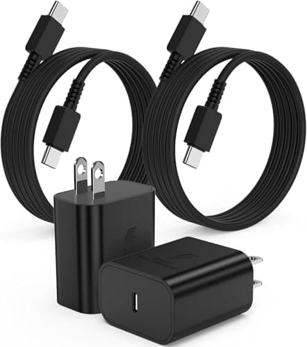 2Pack Super Fast Charger Type C 6ft, USB C Wall Charging Block Plug and Long Android Phone Charger Cable Cord for Samsung Galaxy S26/S26 Plus/S25/S24 Ultra/S23+/S22/S21/Note 20/iPhone 17 16 15 Pro