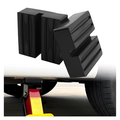 2PCS 2.96" Rubber Car Floor Jack Stand Pads with Deep & Shallow Grooves,Non-Slip Car Pinch Weld Jack Pads Fits 2T/3T Cars Floor Jacks,Square Cars Pinch Weld Jacks Adapter