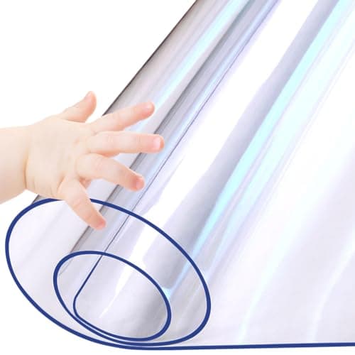 WanDeela 12 x 72 Inch Clear PVC Table Cover - 1.5mm Thick Custom Plastic Desk Pad - Waterproof Vinyl Table Top Protector Mat