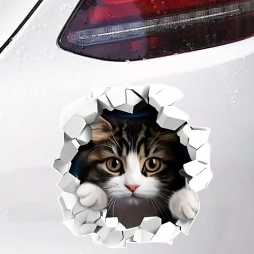 ZUKHL 2-Pack Cartoon Cat Funny Decorative Car Stickers, Cute Black Cats Adhesive Sticker for Cars, Trucks, Motorcycles, Laptops - Indoor & Outdoor Use, Home Life Decoration Decal (2BZ239)