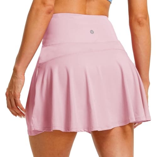 M MAELRE Women's Pleated Tennis Skirt with Pockets Stretch High Waisted Golf Skort Skirts for Women Athletic Lavender