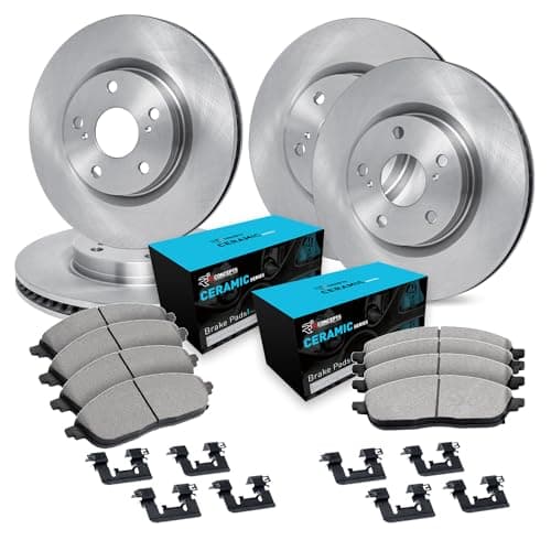 R1 Concepts Front and Rear Brake Kit Fits 2006-2011 Honda Civic| Ceramic Pads, Blank Rotors| Hardware| 10.3" Front & 10.2" Rear