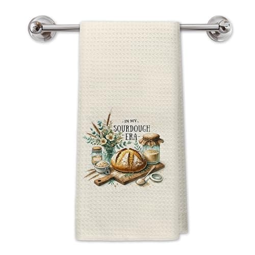 PIUD Funny Baking Gifts Kitchen Baking Towels, Gifts for Women Sourdough Bakers, in My Sourdough Era Floral Hand Dish Towels for Kitchen, 16x24 Inch