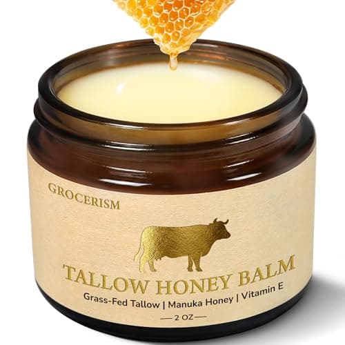 Beef Tallow for Skin Face- with Grass-Fed Tallow, Manuka Honey & Calendula, for Soothing & Repairing Dry, Sensitive Skin, All-Natural Moisturizer for Face & Body, Ideal for Daily Soothing Care, 2 Oz