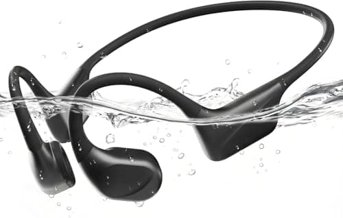 PSIER Bone Conduction Swimming Headphones with Dual Driver, IPX8 Waterproof Air Conduction Open Ear Buds MP3 Mode 32GB Memory 8H Playtime Bluetooth 6.0 Earbuds Deep Bass for Sports