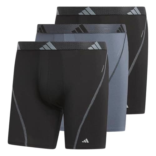 Adidas Men's Performance Athletic Mesh Boxer Brief Underwear 3-Pack, Moisture Wicking, Sport Comfort
