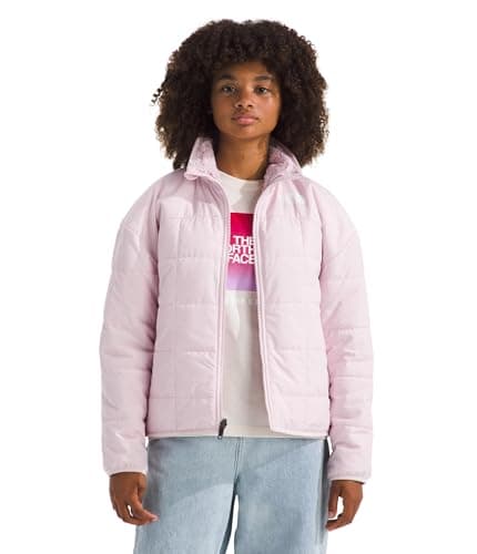 The North Face Girls Reversible Shasta Full Zip Jacket | Kids' Puffer Coat with Synthetic Insulation, Fleece Lining & Water-Repellent Finish, Pale Blossom, XX-Large