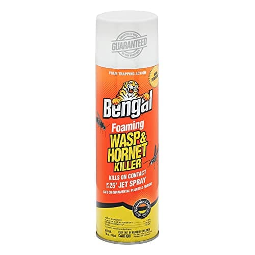 Bengal Foaming Wasp and Hornet Killer – Long Range Wasp & Hornet Spray with Foam Trapping Action – Non-Staining Outdoor Long Distance Foaming Wasp Spray – Kills on Contact, 18oz, 1-Pack