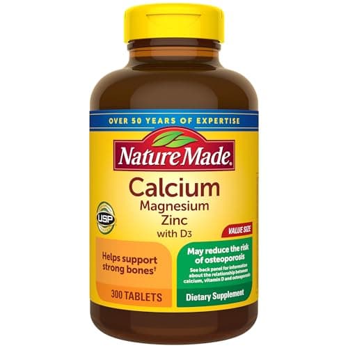 Nature Made Calcium Magnesium Zinc with Vitamin D3, 300 Tablets
