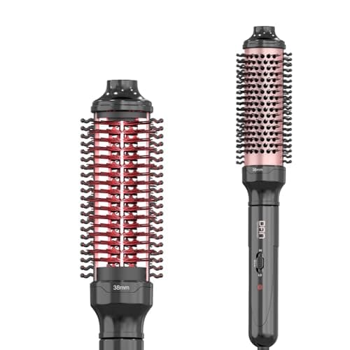 1.5 inch Thermal Brush, Dual Voltage Heated Round brushe,curlingBrush for Blowout Look, Dual PTC Fast Style heated brushs,Ceramic thermal RoundBrush Makes Hair Shinier & Smoother,(Black)