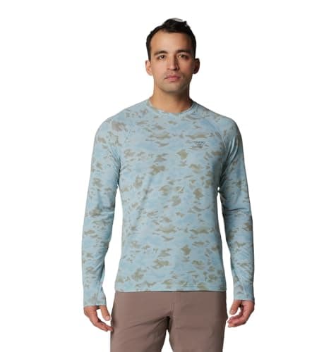 Columbia Men's PFG Uncharted Long Sleeve, Crushed Blue Uncharted Waters, X-Small