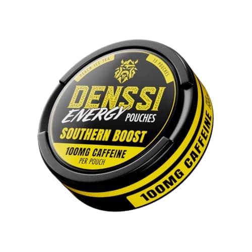 DENSSI Energy Pouches, Fast-Acting Caffeine + Nootropic Boost, Sugar-Free & Tobacco-Free, 100mg per Pouch, Southern Boost Peach Ice Tea, 1-Pack