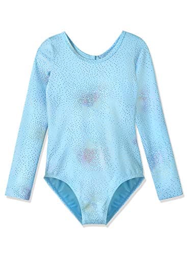 HOZIY Long Sleeved Leotards for Girls 4t 5t Light Blue Gymnastics Ballet Dance