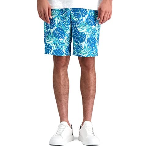 Haggar® Cruise Hybrid Teal Palm Print Short