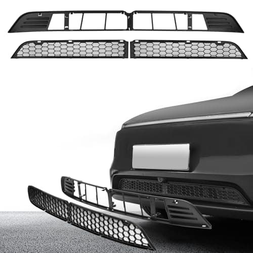 SODPE Grille Mesh Insert for Tesla New Model Y Juniper 2025-2026, Front Air Inlet Vent Grille Cover Guard with Insect Protection, Replacement for Model Y Accessories Detachable Black