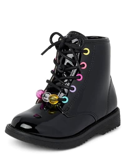 The Children's Place,Baby Girls and Toddler Lace Up Combat Boots,Toddler,10